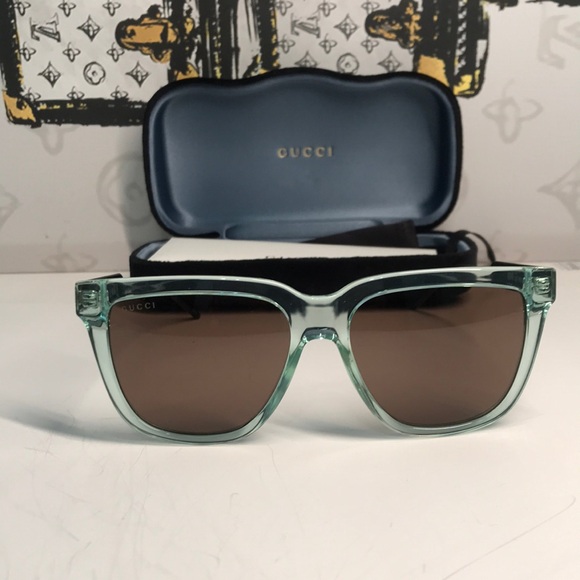 ✨ Brand New Gucci GG0976S 002 Sunglasses – Green Mint with Brown Lenses ✨ - Picture 5 of 12